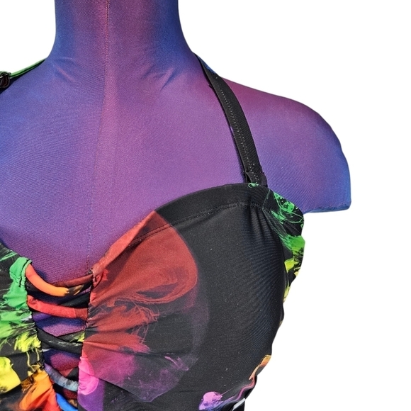 Colocean Colorful Abstract One Piece Swimsuit Tummy Control Size 18/20 Plus - Picture 2 of 10